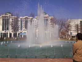 A new fountain near the new library.