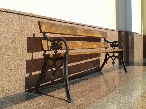 Еще одна скамейка. Перед выставочным залом НБУ.